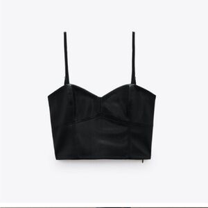 Zara Faux Leather Crop Top